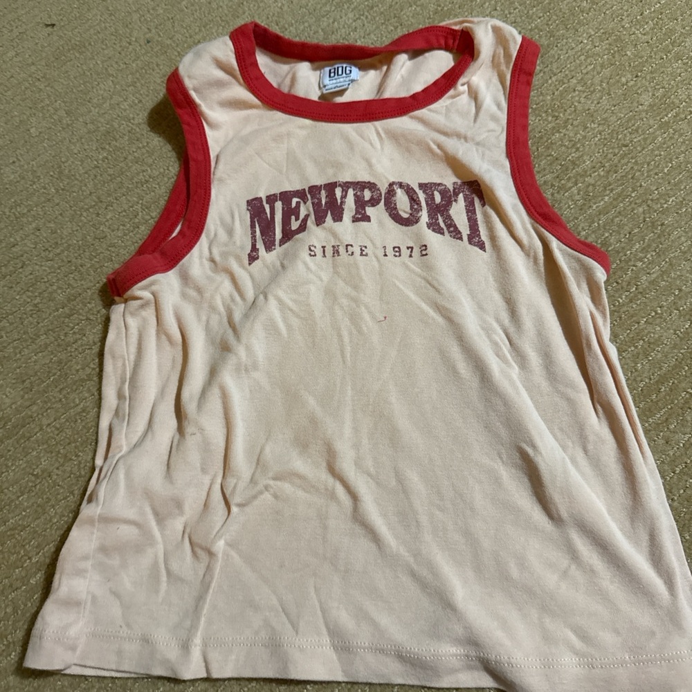 BDG Urban Outfitters Cream Top with Red Accents
